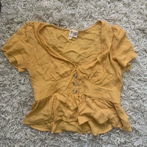 Yellow flowy top